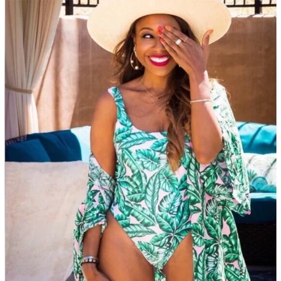 WATERCOLORS by Kenny Flowers Other - Watercolors by Kenny Flowers Tropical Leaf One Piece Swimsuit Cutout Medium